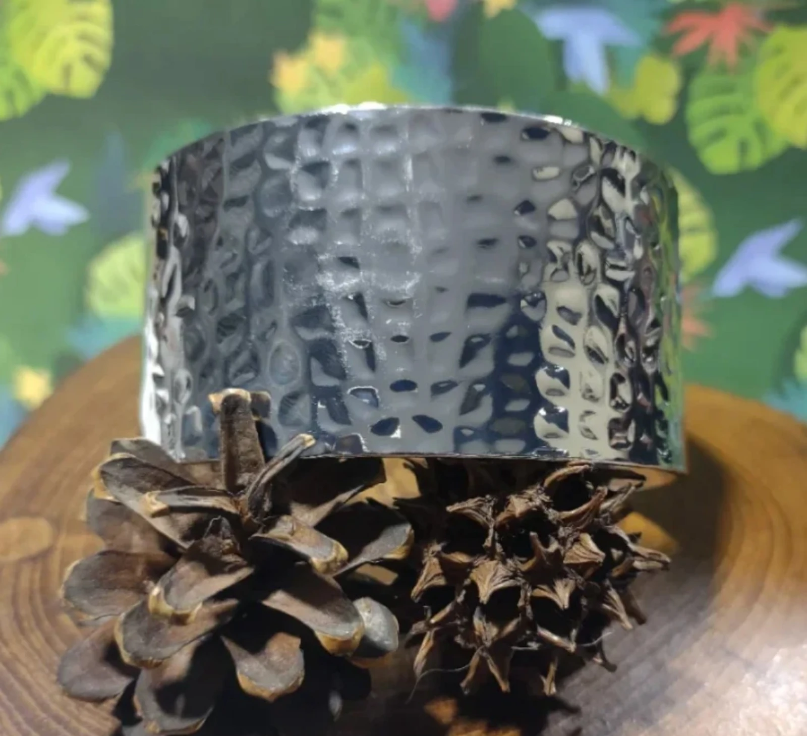 Bracelete prateado martelado – photo 2